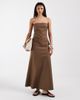 BRONZE SNAKE Bronze Snake Riley off shoulder maxi dress in dark chocolate-Brown - 1