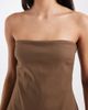 BRONZE SNAKE Bronze Snake Riley off shoulder maxi dress in dark chocolate-Brown - 3