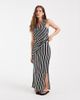 BRONZE SNAKE BRONZE SNAKE Rita off the shoulder top and skirt set in black stripes - 1