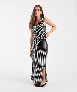 BRONZE SNAKE BRONZE SNAKE Rita off the shoulder top and skirt set in black stripes