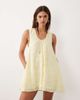 BRONZE SNAKE BRONZE SNAKE Samira scoop neck eyelet smock dress in lemon yellow - 2