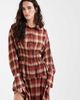 BRONZE SNAKE Bronze Snake soho plaid shirred waist shirt in red - part of a set-White - 1