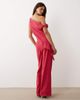 BRONZE SNAKE Bronze Snake Tasi off shoulder asymmetric cotton top and pants set in red - 2