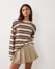 BRONZE SNAKE BRONZE SNAKE Tim striped long sleeve top in chocolate-Brown - 1