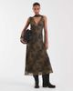 BRONZE SNAKE Bronze Snake V-neck midi dress with scarf in brown animal print-Green - 1