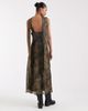 BRONZE SNAKE Bronze Snake V-neck midi dress with scarf in brown animal print-Green - 4