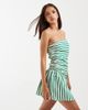 BRONZE SNAKE Bronze Snake Zarella bandeau mini dress in green stripe - 4