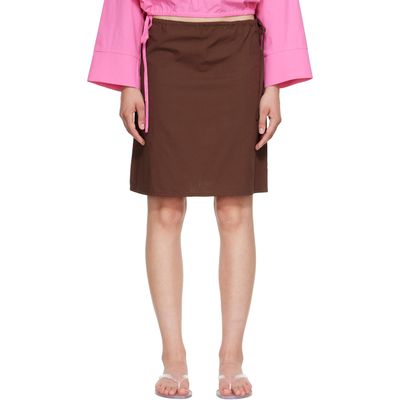 Brooke Callahan Brooke Callahan Brown Straight Midi Skirt