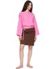 Brooke Callahan Brooke Callahan Brown Straight Midi Skirt - 4