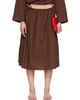 Brooke Callahan Brooke Callahan Brown Tie Midi Skirt - 1