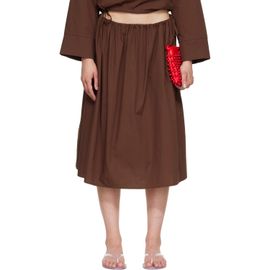 Brooke Callahan Brooke Callahan Brown Tie Midi Skirt