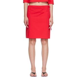 Brooke Callahan Brooke Callahan Red Straight Midi Skirt