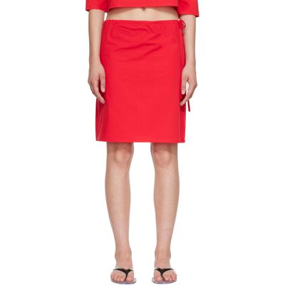Brooke Callahan Brooke Callahan Red Straight Midi Skirt