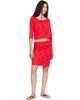 Brooke Callahan Brooke Callahan Red Straight Midi Skirt - 4
