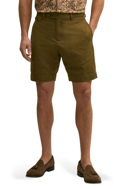 Brooks Brothers Brooks Brothers Flat Front Linen & Cotton Shorts
