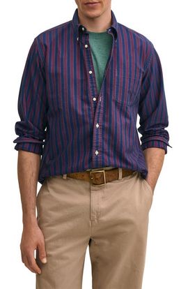 Brooks Brothers Brooks Brothers Friday Stripe Cotton Oxford Cloth Button-Down Shirt