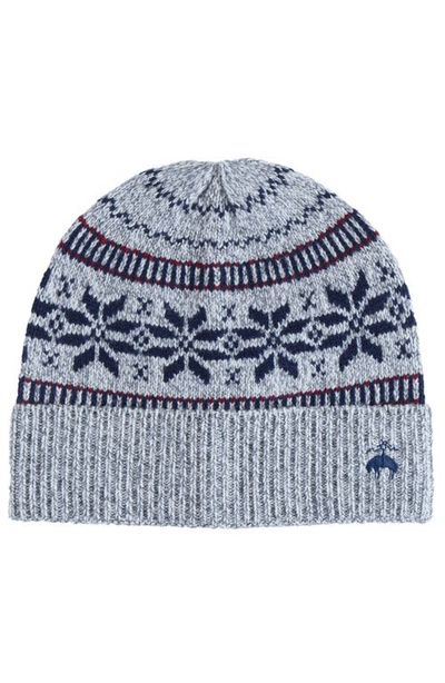 Brooks Brothers Brooks Brothers Snowflake Fairisle Wool Beanie