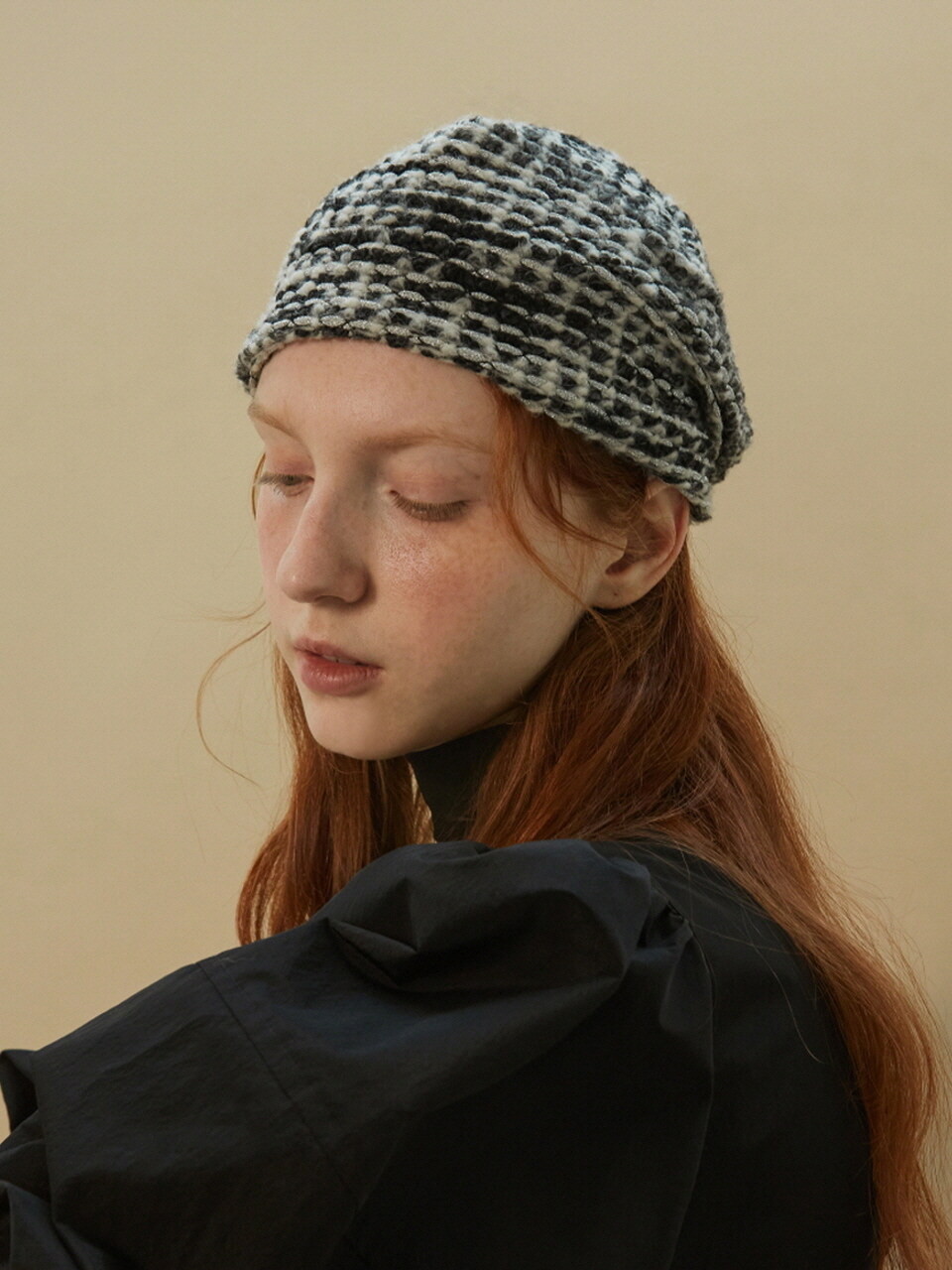 Brown Hat 70s Tweed Beanie