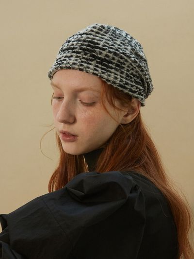Brown Hat 70s Tweed Beanie