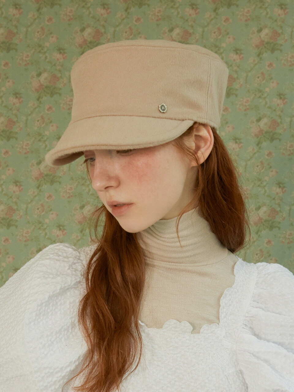 Brown Hat Creamy Cap - Pale Greyish Pink