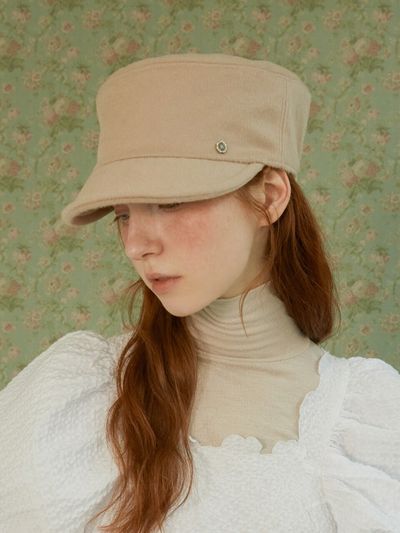 Brown Hat Creamy Cap - Pale Greyish Pink