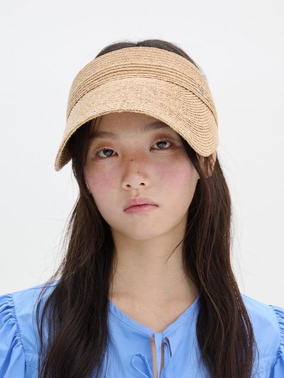 Brown Hat Delicate Sun Visor Hat [Natural]