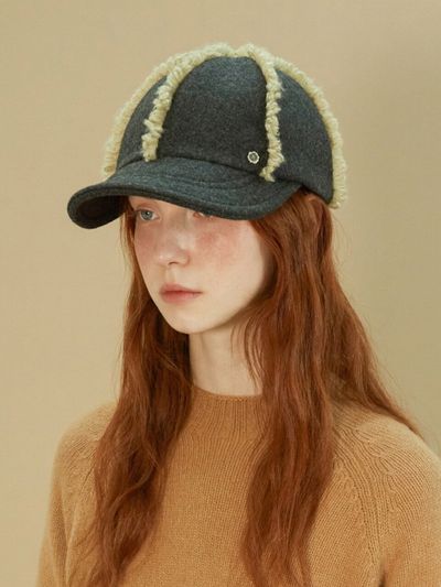 Brown Hat Fringe Wire Cap - Grey
