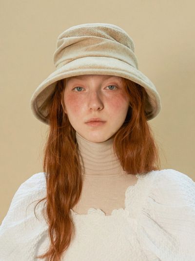 Brown Hat Grace Tone on Tone Hat -  Mixed with 3 Fabrics