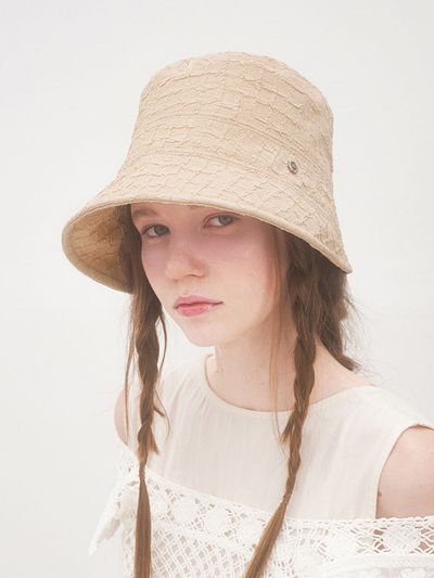 Brown Hat Le Petit Bucket Hat_Beige Grain