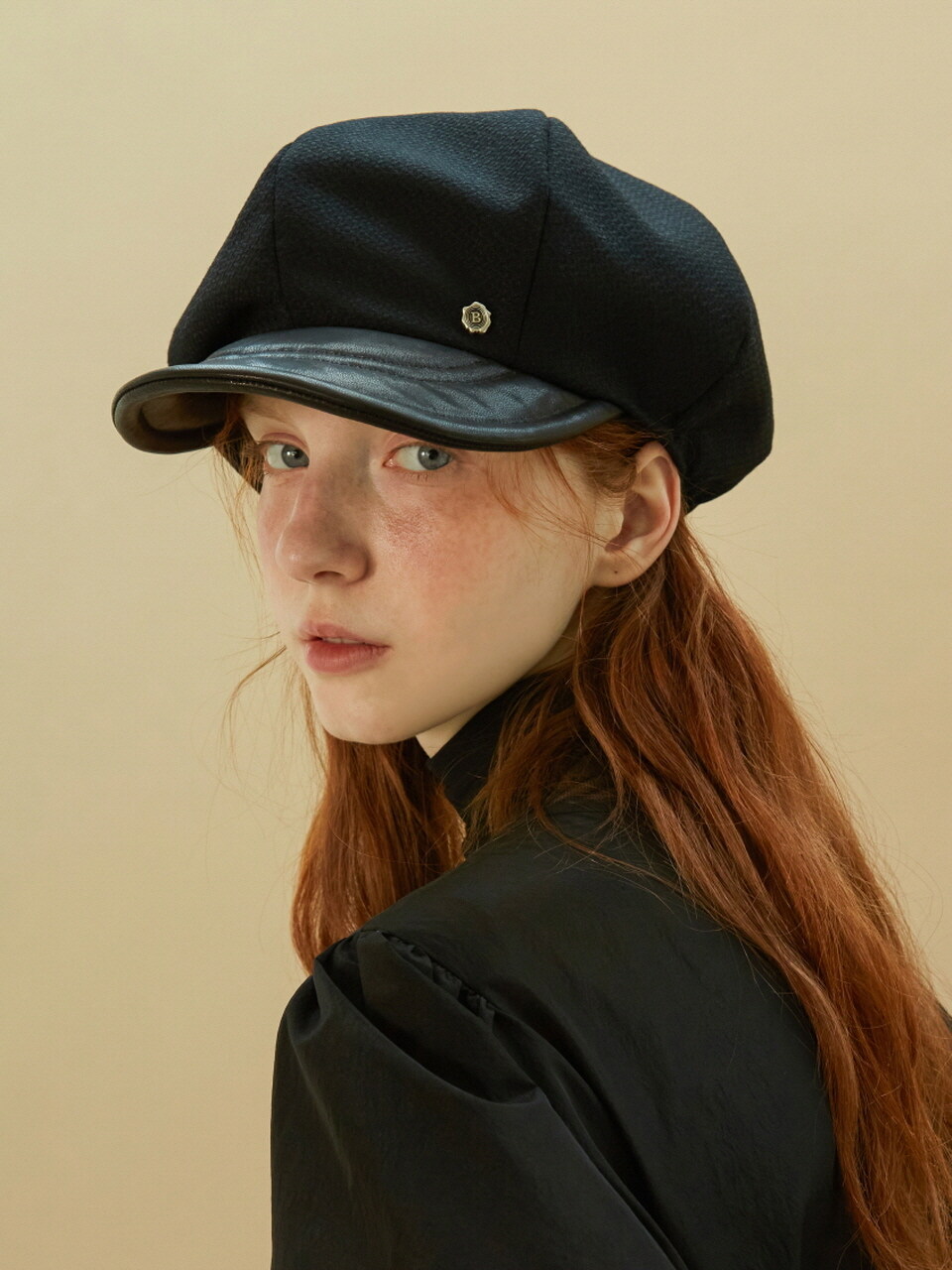 Brown Hat London Newsboy Cap - Lamb Skin Black