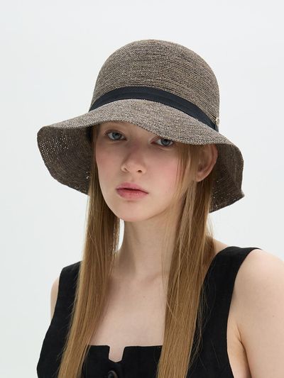 Brown Hat Minette Straw Hat [Grey]