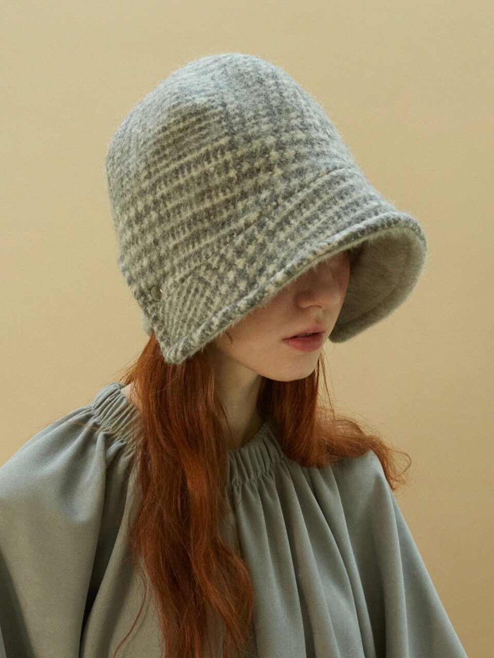 Brown Hat Reversible Strap Bonnet Hat - Alpaca Grey