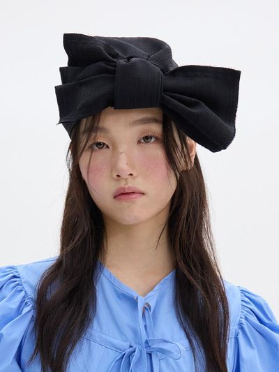 Brown Hat Ribbon Turban Beret