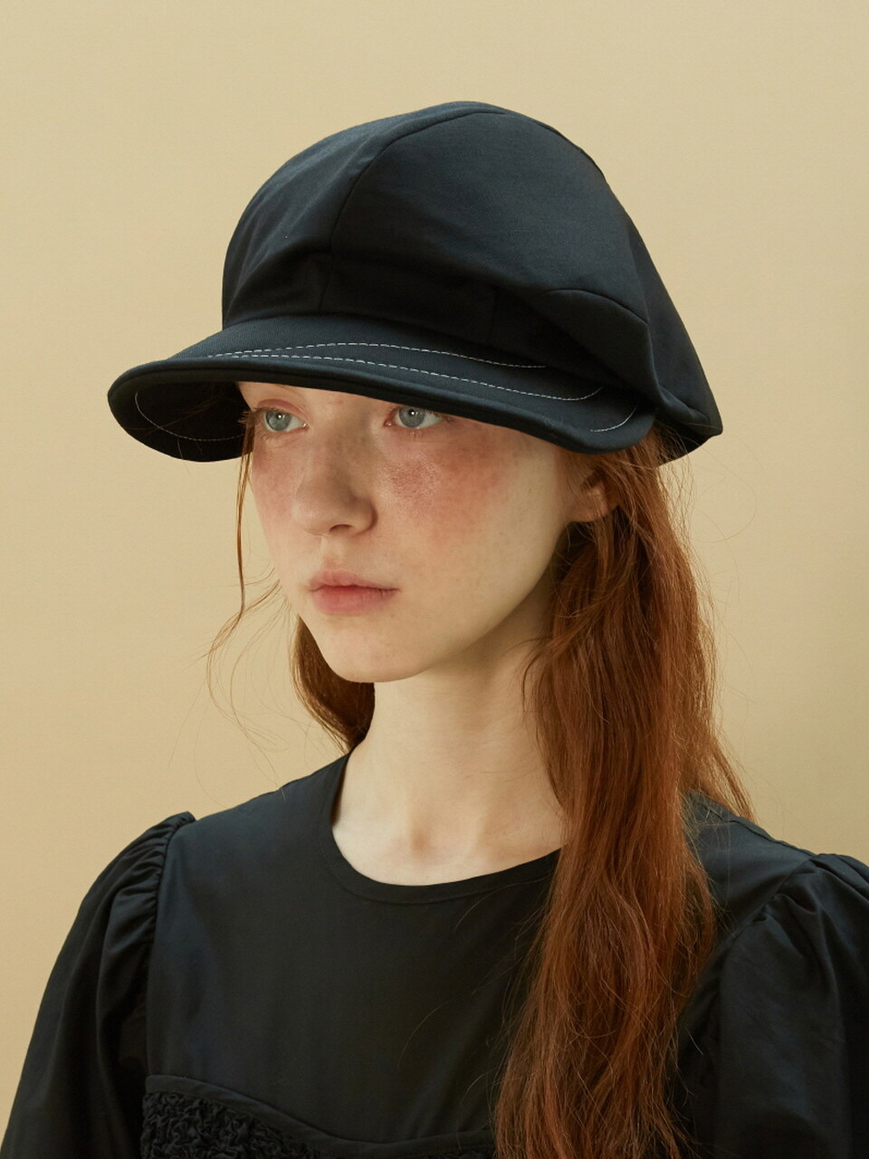 Brown Hat Stitch Point Unbalanced Casquette Cap