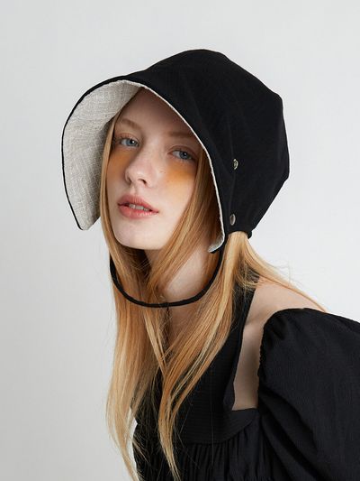 Brown Hat Strap Simple Bonnet