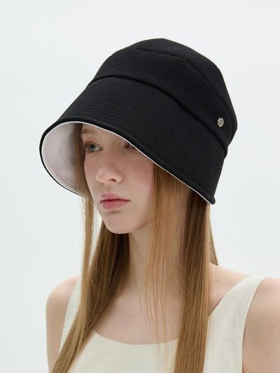 Brown Hat Tulip Bonnet Hat [Black]