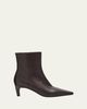 Brunello Cucinelli 55mm Monili Heel Leather Ankle Booties - 1