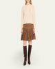 Brunello Cucinelli 80mm Leather Knee-High Boots with Monili Heel - 4