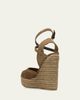 Brunello Cucinelli 80mm Monili Suede Espadrille Wedges - 4