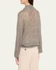 Brunello Cucinelli Airy Shimmer Open-Knit Mock Neck Sweater - 3