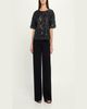 Brunello Cucinelli Animalier Sequined Fringe Silk Short-Sleeve Top - 2