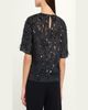 Brunello Cucinelli Animalier Sequined Fringe Silk Short-Sleeve Top - 3