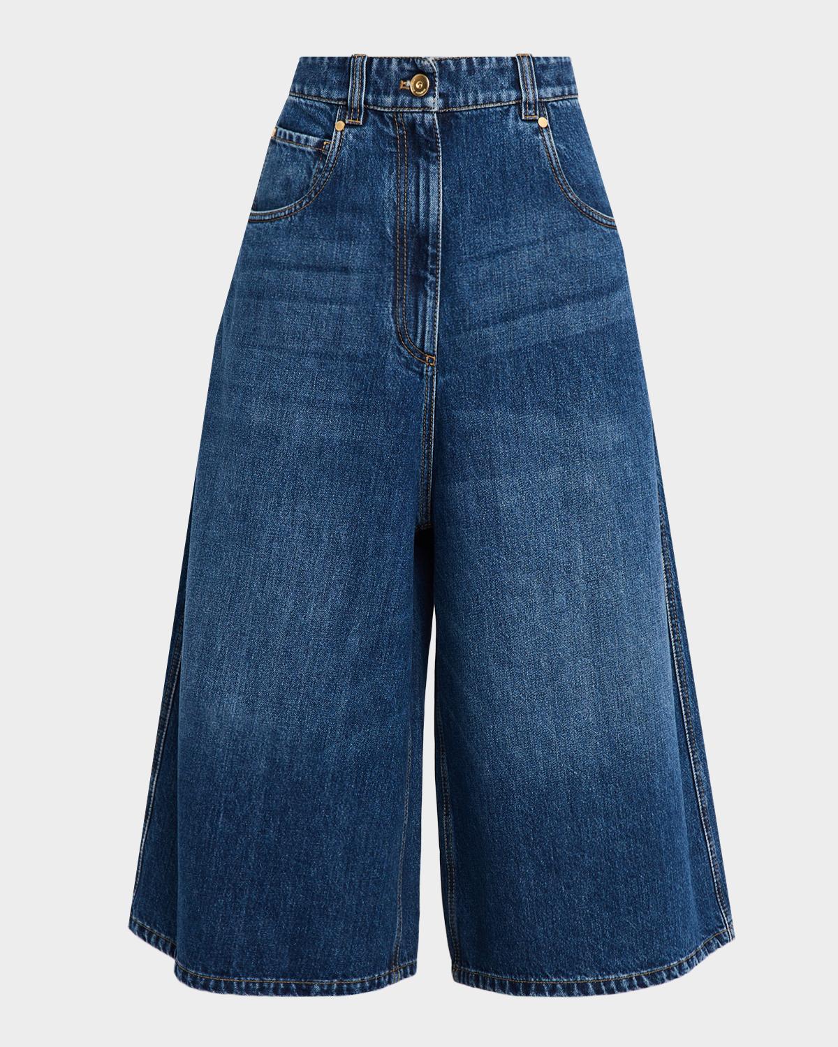 Brunello Cucinelli Baggy Cropped Denim Trousers