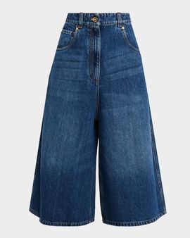 Brunello Cucinelli Baggy Cropped Denim Trousers