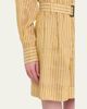 Brunello Cucinelli Belted Striped Linen-Silk Bermuda Shorts - 5