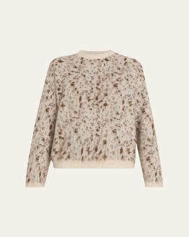 Brunello Cucinelli Blurred Jacquard Cashmere Knit Sweater