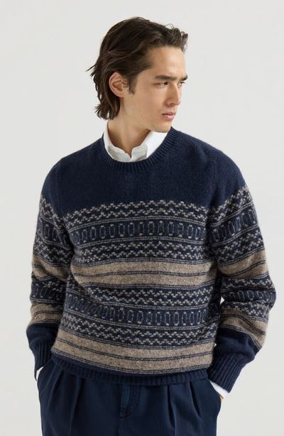 Brunello Cucinelli Brunello Cucinelli Alpaca, cashmere and wool nordic jacquard sweater