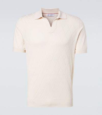 Brunello Cucinelli Brunello Cucinelli Argyle cotton polo shirt