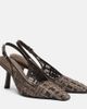 Brunello Cucinelli Brunello Cucinelli Beaded checked leather-trimmed slingback pumps - 1