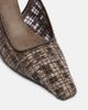 Brunello Cucinelli Brunello Cucinelli Beaded checked leather-trimmed slingback pumps - 6